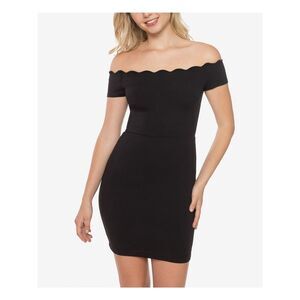 B DARLIN Womens Body Con Short Dress Black Short Sleeve Party Juniors 7\8